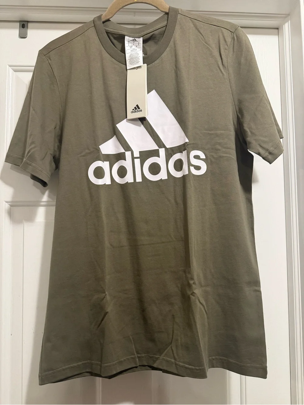 adidas Men’s Olive Green w/ White Logo T-Shirt (Size: S)